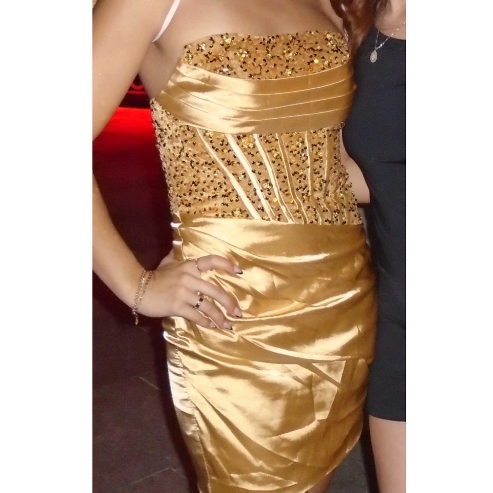Gold Corset Mini Dress
